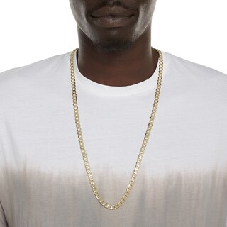10K Hollow Gold Air-Solid Curb Chain - 30"