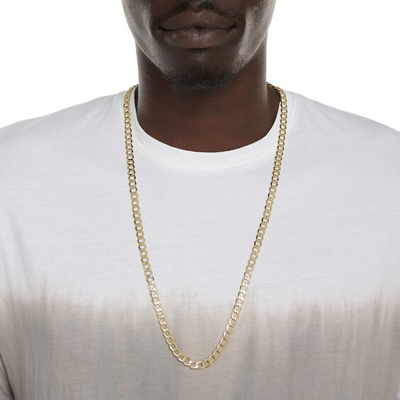 10K Hollow Gold Air-Solid Curb Chain - 30"