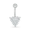 Thumbnail Image 0 of 014 Gauge Cubic Zirconia Downward Triangle Curved Belly Button Ring in Stainless Steel