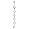 Thumbnail Image 1 of 014 Gauge Cubic Zirconia Five Stone Dangle Belly Button Ring in Stainless Steel