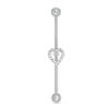 Thumbnail Image 1 of 014 Gauge Crystal Heart Outline Industrial Barbell in Stainless Steel
