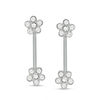 014 Gauge Cubic Zirconia Flower Barbell Set in Stainless Steel