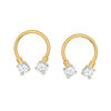 016 Gauge Cubic Zirconia Horseshoe Pair in Stainless Steel with Yellow IP