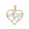 Thumbnail Image 1 of "Mom" Beaded Heart Pendant Charm in 10K Two-Tone Gold