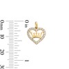 Thumbnail Image 3 of Cubic Zirconia Heart with Crown Pendant Charm in 10K Solid Gold