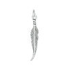 Thumbnail Image 1 of Antique-Finish Feather Charm in Sterling Silver