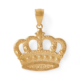 King Crown Pendant Charm in 10K Gold