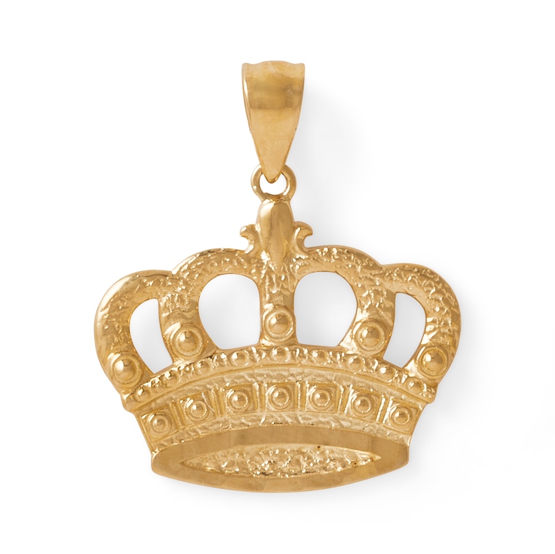 Main Image 1 of King Crown Pendant Charm in 10K Gold