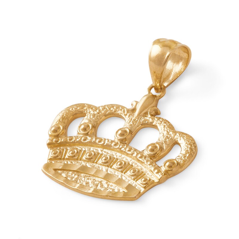 King Crown Pendant Charm in 10K Gold