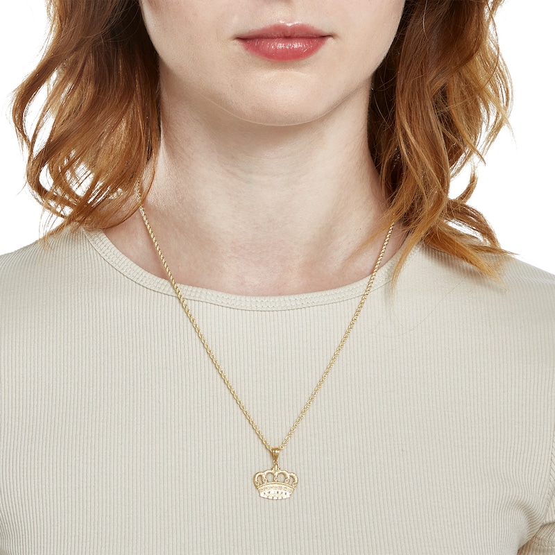 Main Image 3 of King Crown Pendant Charm in 10K Gold