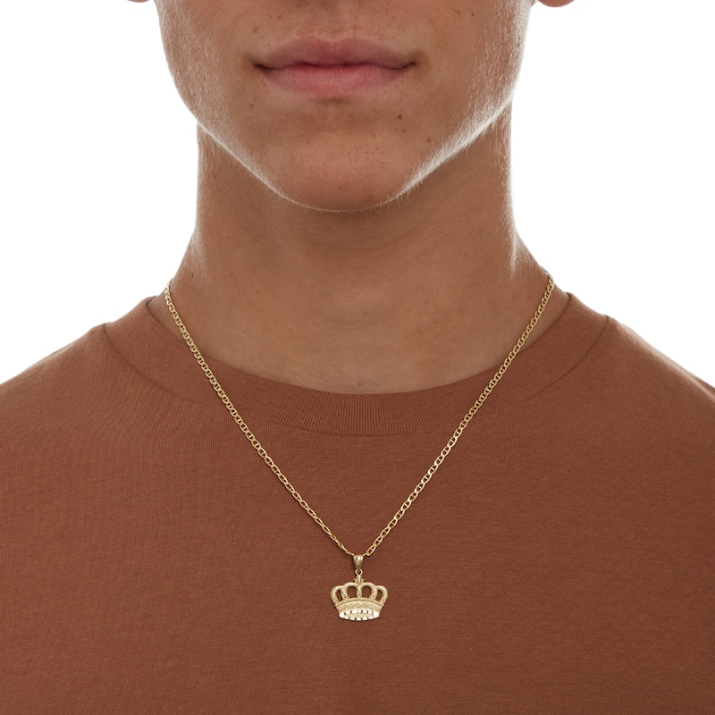 King Crown Pendant Charm in 10K Gold