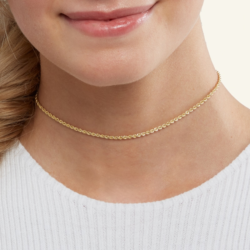 Main Image 3 of 016 Gauge Rope Chain Choker Necklace in 10K Gold - 16"