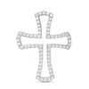 Thumbnail Image 1 of Cubic Zirconia Cross Outline Pendant Charm in Sterling Silver