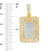 Thumbnail Image 2 of 1/3 CT. T.W. Diamond Curb Chain Link Frame Dog Tag Necklace Charm in Sterling Silver with 14K Gold Plate