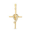 Thumbnail Image 1 of Cubic Zirconia Overlay Cross Pendant Charm in 10K Gold