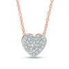 Thumbnail Image 1 of 1/10 CT. T.W. Composite Diamond Heart Pendant in 10K Rose Gold