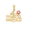 Thumbnail Image 0 of Cubic Zirconia "#1 Madre" Pendant Charm in 10K Two-Tone Gold
