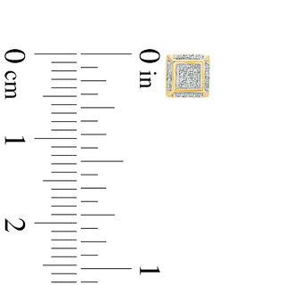 1/20 CT. T.W. Composite Diamond Square Dimensional Stud Earrings in 10K Gold