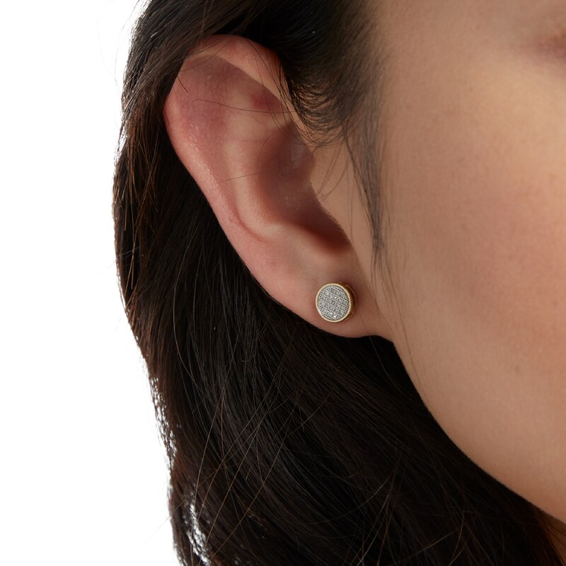 Main Image 3 of 1/8 CT. T.W. Composite Diamond Stud Earrings in 10K Gold