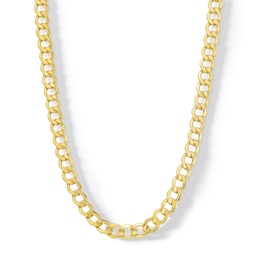 Made in Italy 150 Gauge Curb Chain Necklace in 10K Hollow Gold - 22&quot;