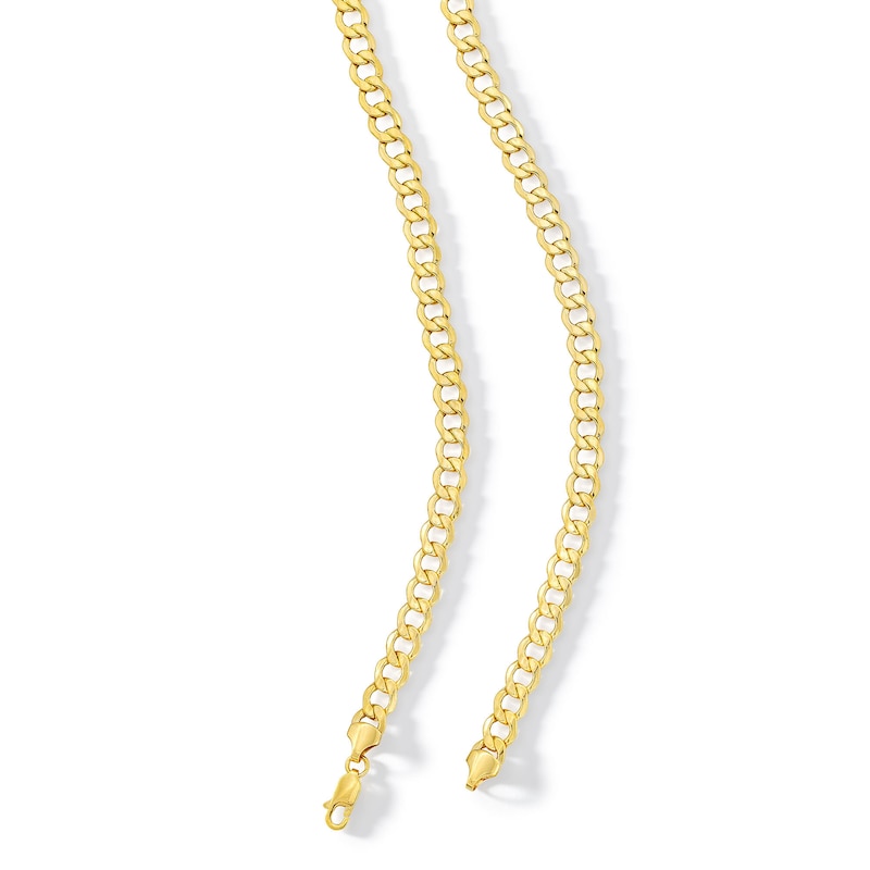 Made in Italy 150 Gauge Curb Chain Necklace in 10K Hollow Gold - 22"