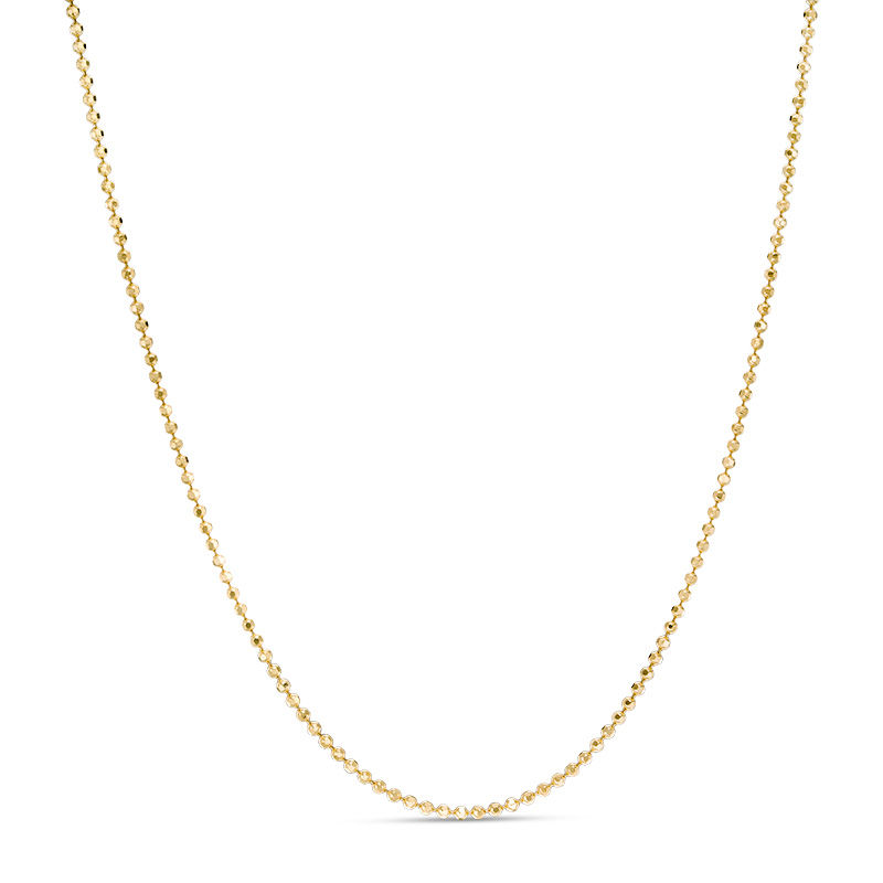 Main Image 1 of Diamond-Cut Bead Chain Necklace in 10K Gold - 18"