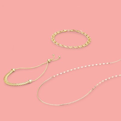 Mesh Chain Bolo Bracelet in 10K Gold - 9"