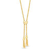 Thumbnail Image 2 of 016 Gauge Rope Chain with Bead and Tassel Lariat-Style Bolo Necklace in 10K Gold Bonded Sterling Silver - 30"