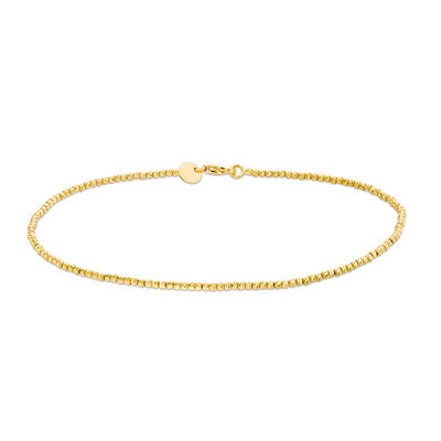1.5mm Diamond-Cut Beaded Strand Bracelet in 10K Gold - 7.5"