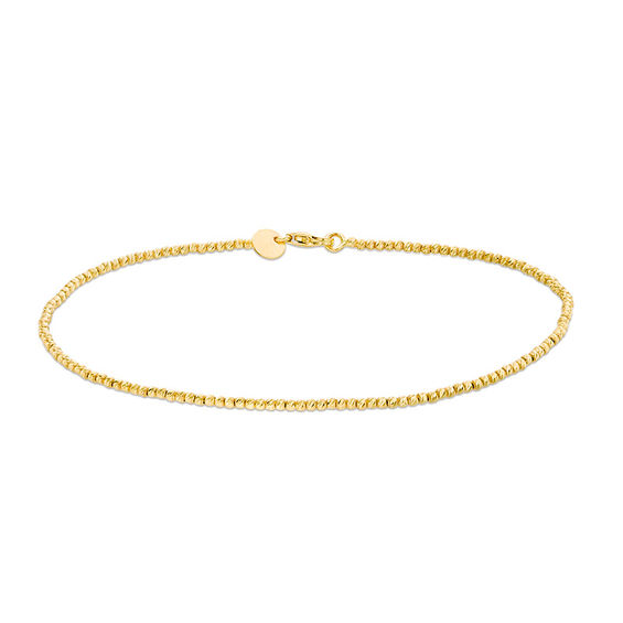 1.5mm Diamond-Cut Beaded Strand Bracelet in 10K Gold - 7.5"