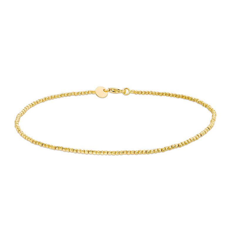 1.5mm Diamond-Cut Beaded Strand Bracelet in 10K Gold - 7.5"