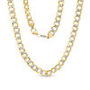 Gauge Reversible Pavé Curb Chain Necklace in Sterling Silver and 10K Gold Bonded Sterling Silver