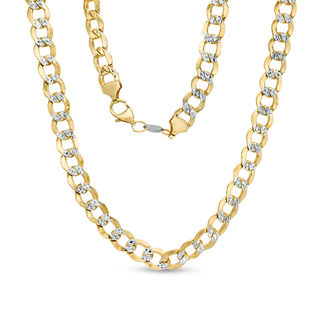 Gauge Reversible Pavé Curb Chain Necklace in Sterling Silver and 10K Gold Bonded Sterling Silver