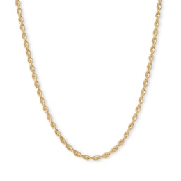 021 Gauge Diamond-Cut Rope Chain Necklace in 14K Hollow Gold - 20&quot;