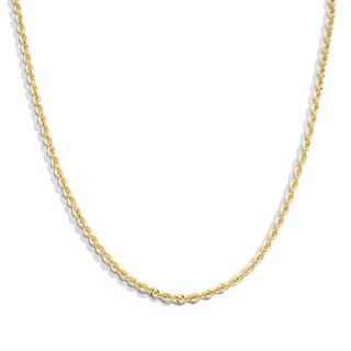 14K Hollow Gold Diamond-Cut Rope Chain