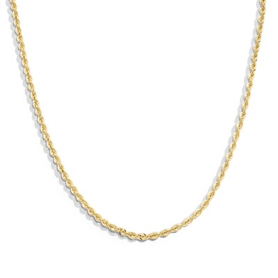14K Hollow Gold Diamond-Cut Rope Chain