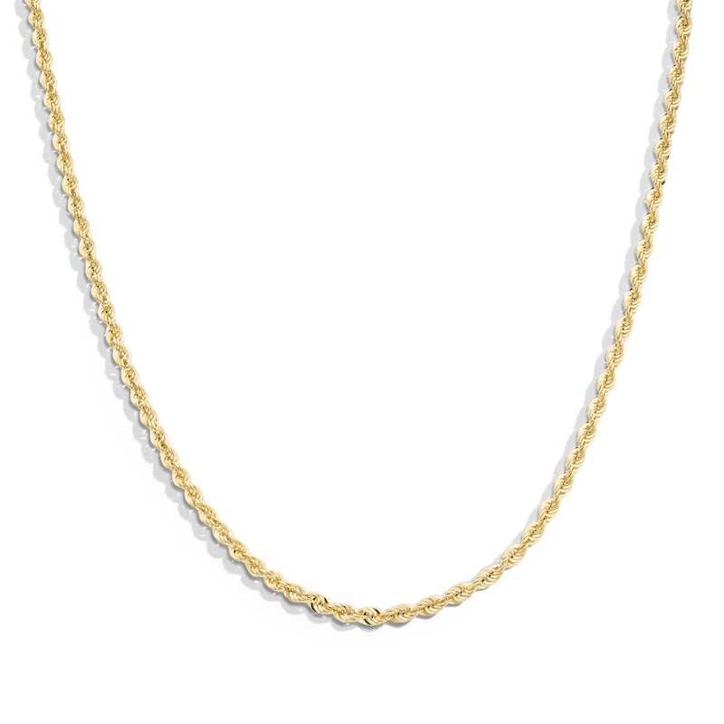 14K Hollow Gold Diamond-Cut Rope Chain