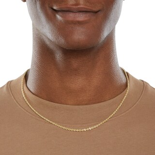 14K Hollow Gold Diamond-Cut Rope Chain