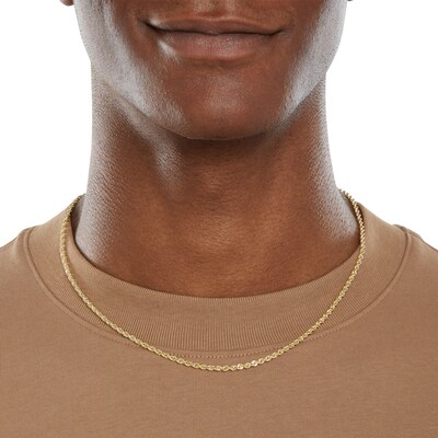 14K Hollow Gold Diamond-Cut Rope Chain