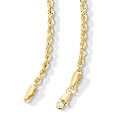 14K Hollow Gold Diamond-Cut Rope Chain