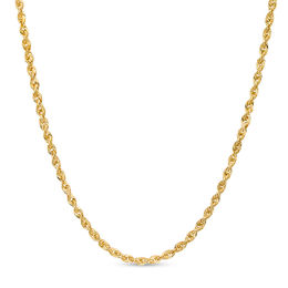 021 Gauge Diamond-Cut Rope Chain Necklace in 14K Hollow Gold - 22&quot;
