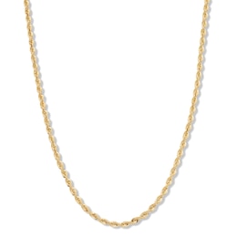 14K Hollow Gold Diamond-Cut Rope Chain - 22"