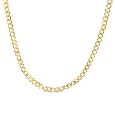 080 Gauge Reversible Curb Chain Choker Necklace in 10K Gold Bonded Sterling Silver - 16"