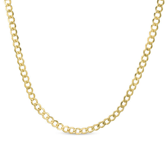 080 Gauge Reversible Curb Chain Choker Necklace in 10K Gold Bonded Sterling Silver - 16"