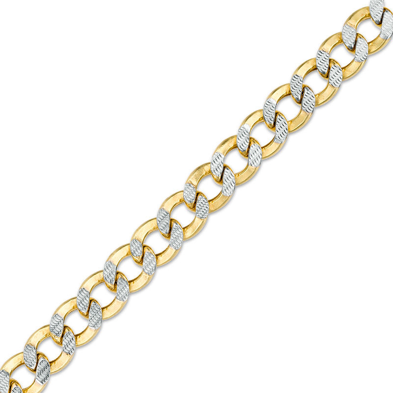 220 Gauge Curb Chain Bracelet in 10K Two-Tone Gold Bonded Sterling ...