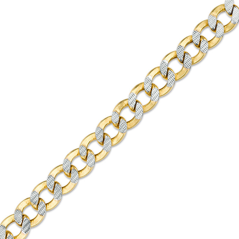 Main Image 1 of 220 Gauge Curb Chain Bracelet in 10K Two-Tone Gold Bonded Sterling Silver - 8.5"