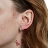 Thumbnail Image 2 of 1/10 CT. T.W. Diamond Double Row Hoop Earrings in 10K Gold