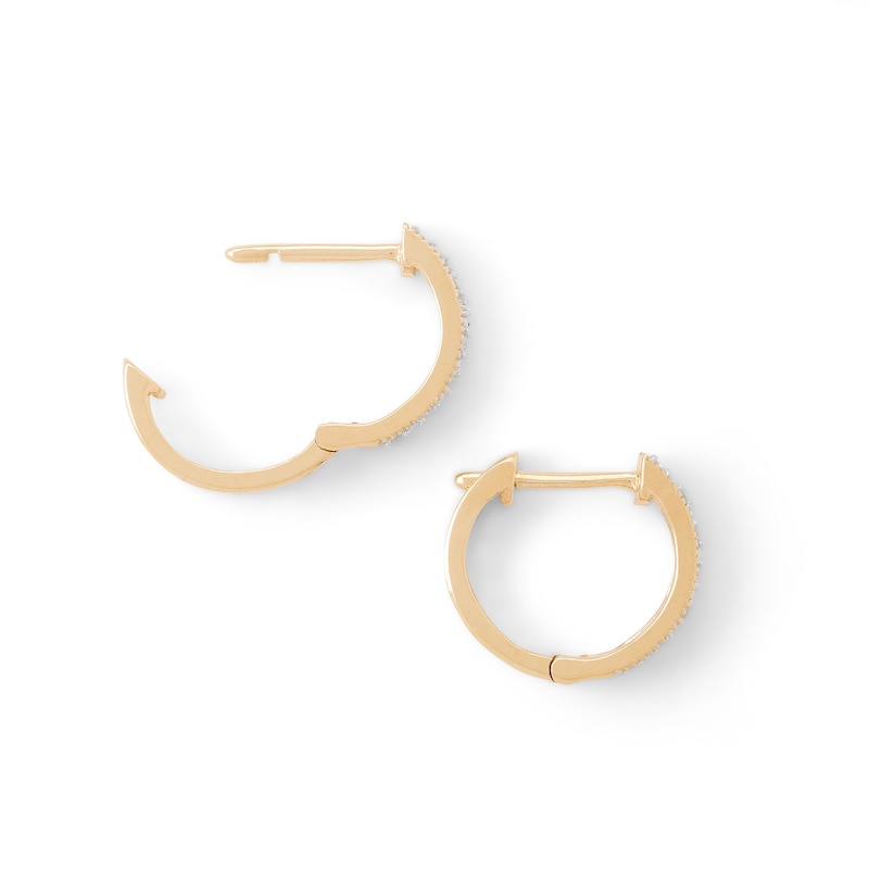 1/10 CT. T.W. Diamond Double Row Hoop Earrings in 10K Gold