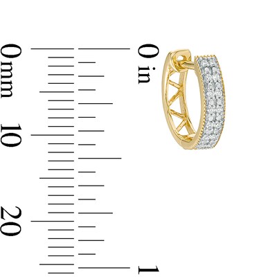1/10 CT. T.W. Diamond Double Row Hoop Earrings in 10K Gold