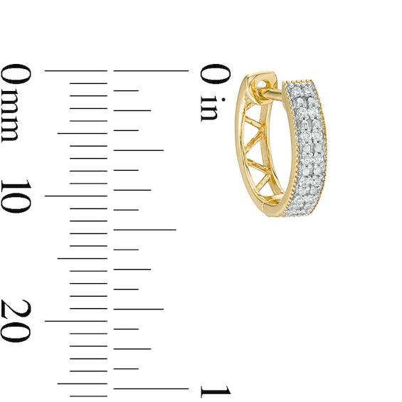 1/10 CT. T.W. Diamond Double Row Hoop Earrings in 10K Gold